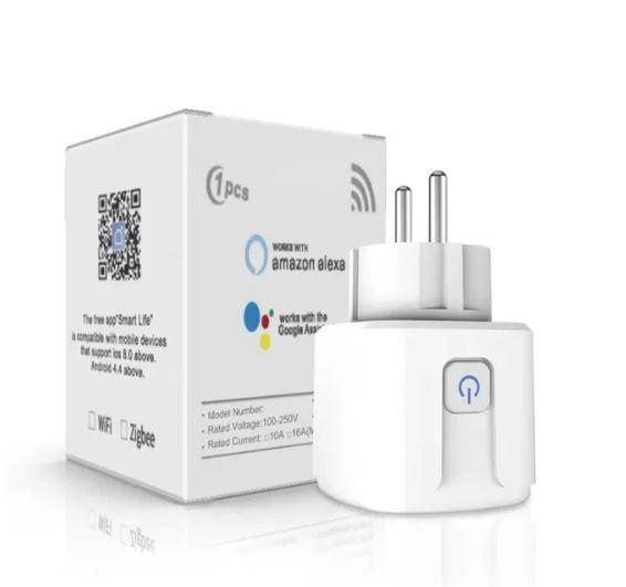 Розумна Умная вай-фай wi-fi розетка 20А с энергометром Tuya Smart Life