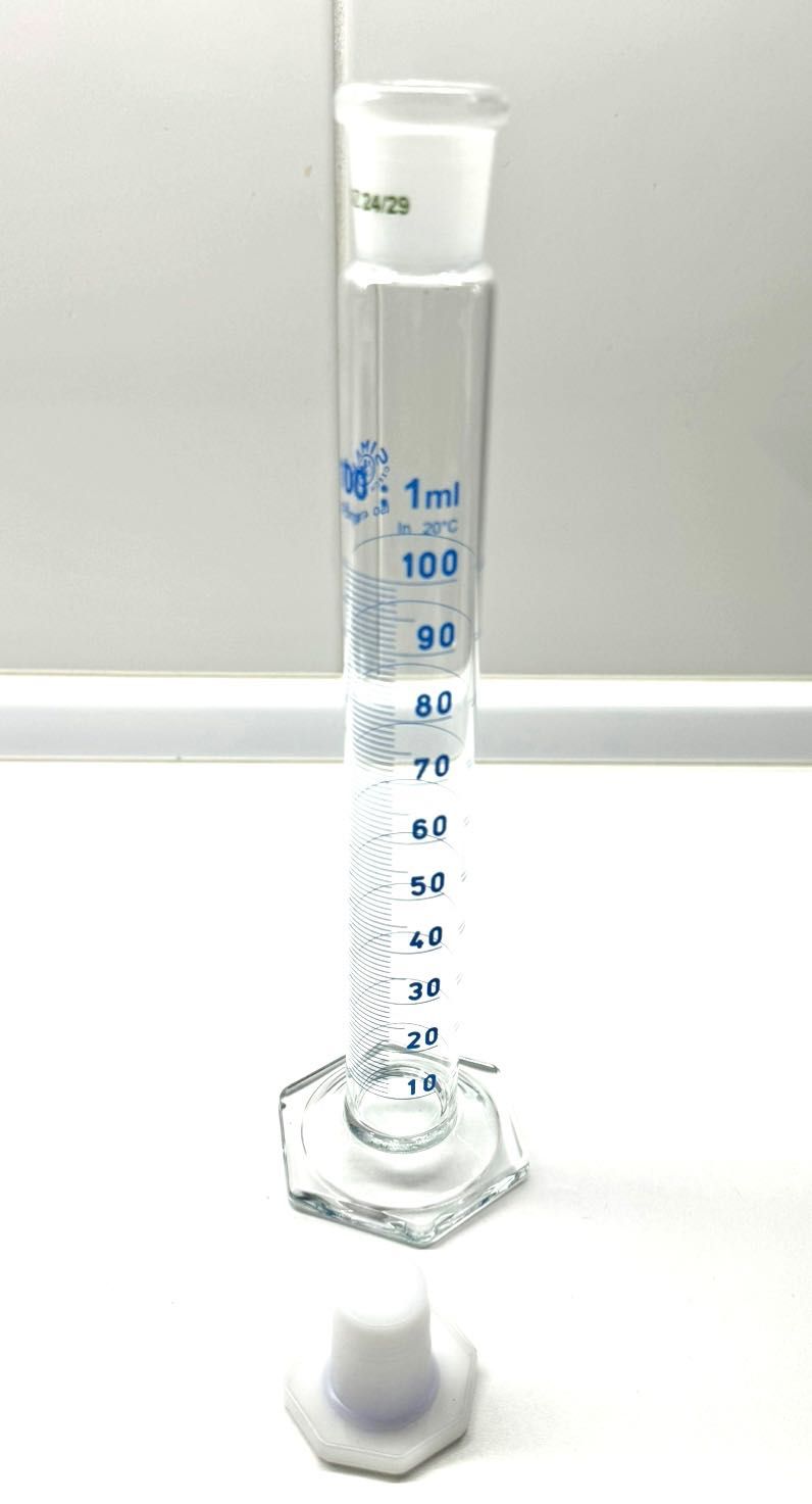 Циліндр вимірювальний 100 мл (скляний) лабораторний