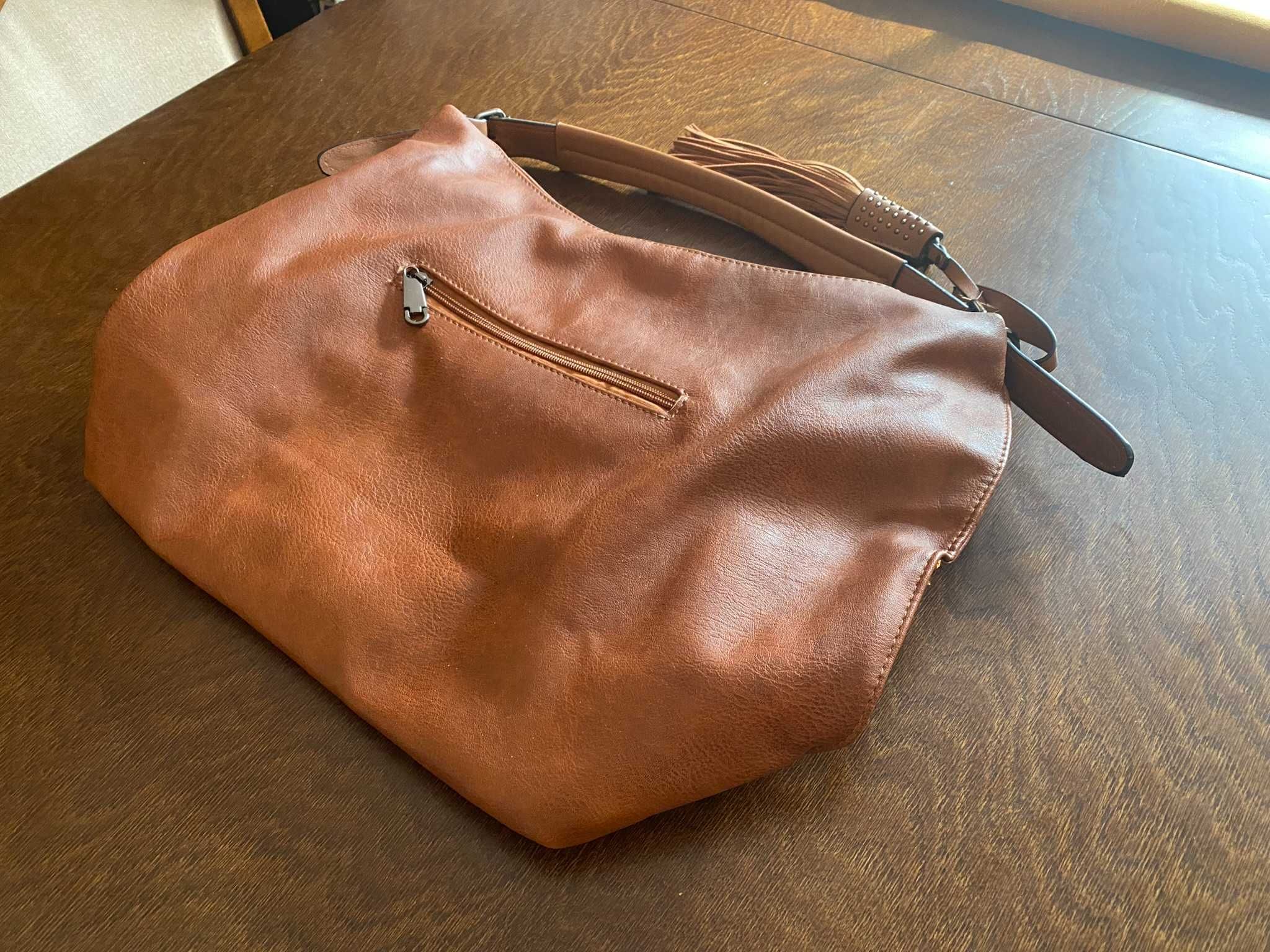 Elegancka Torebka Damska Brązowa Plecak Damski Torba Damska Saszetka