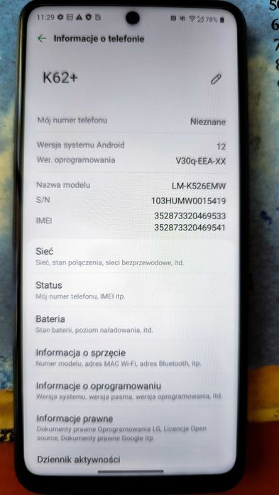 Smartfon LG K62+ LTE Dual sim 6/128 zestaw