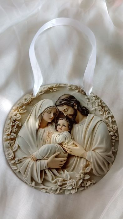 Obraz Świętej Rodziny w 2D na wstążce, nowa