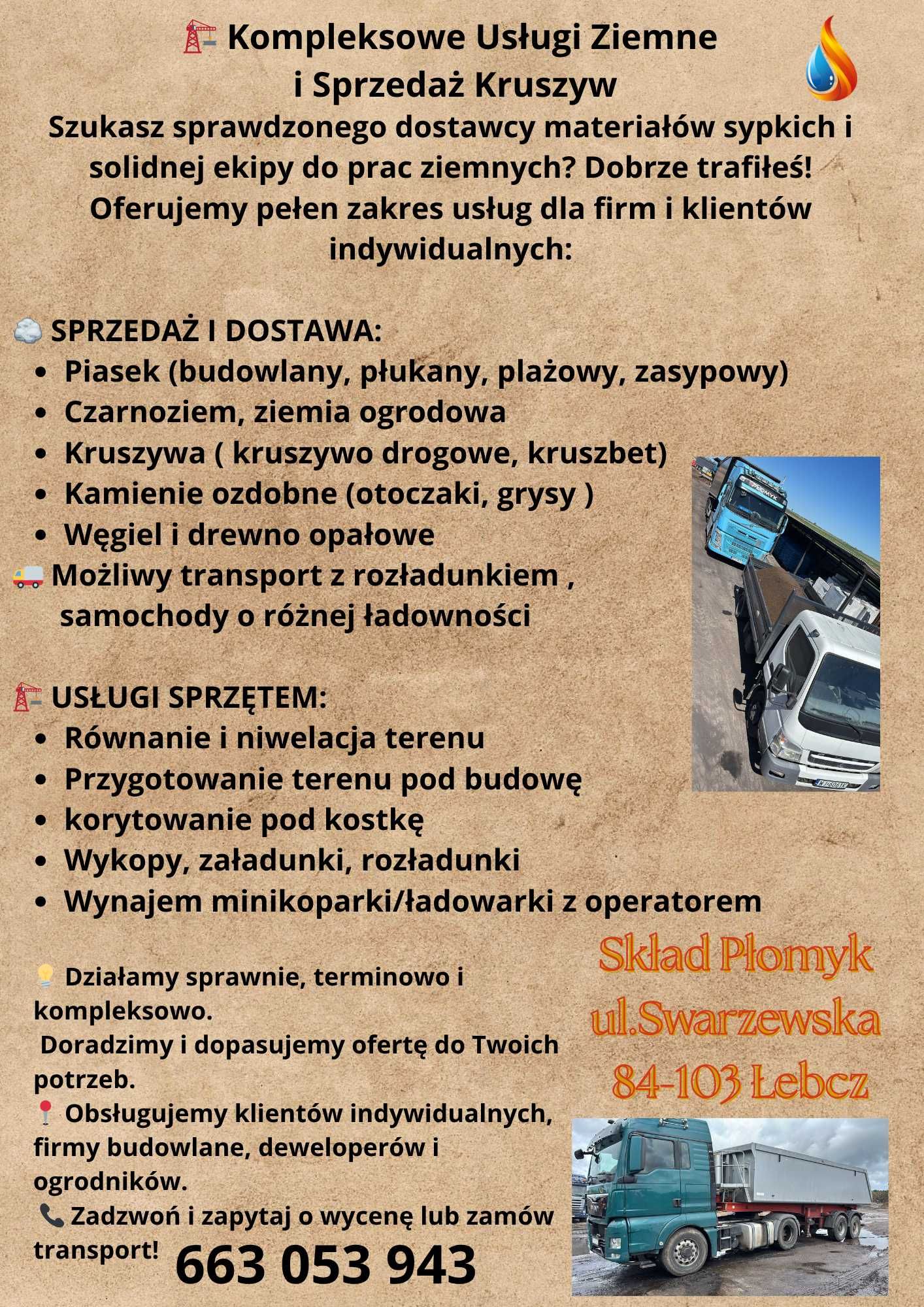 Kompleksowe Usługi Ziemne
 i Sprzedaż Kruszyw