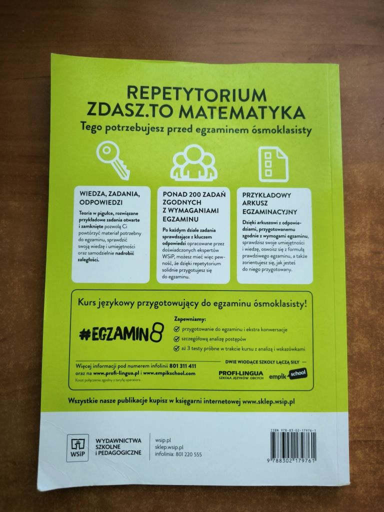 Repetytorium ósmoklasisty zdasz to matematyka WSiP