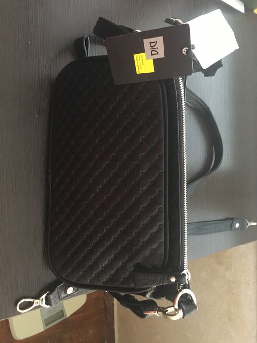 Сумка Diamond натуральная кожа 30*20*10 см Черная