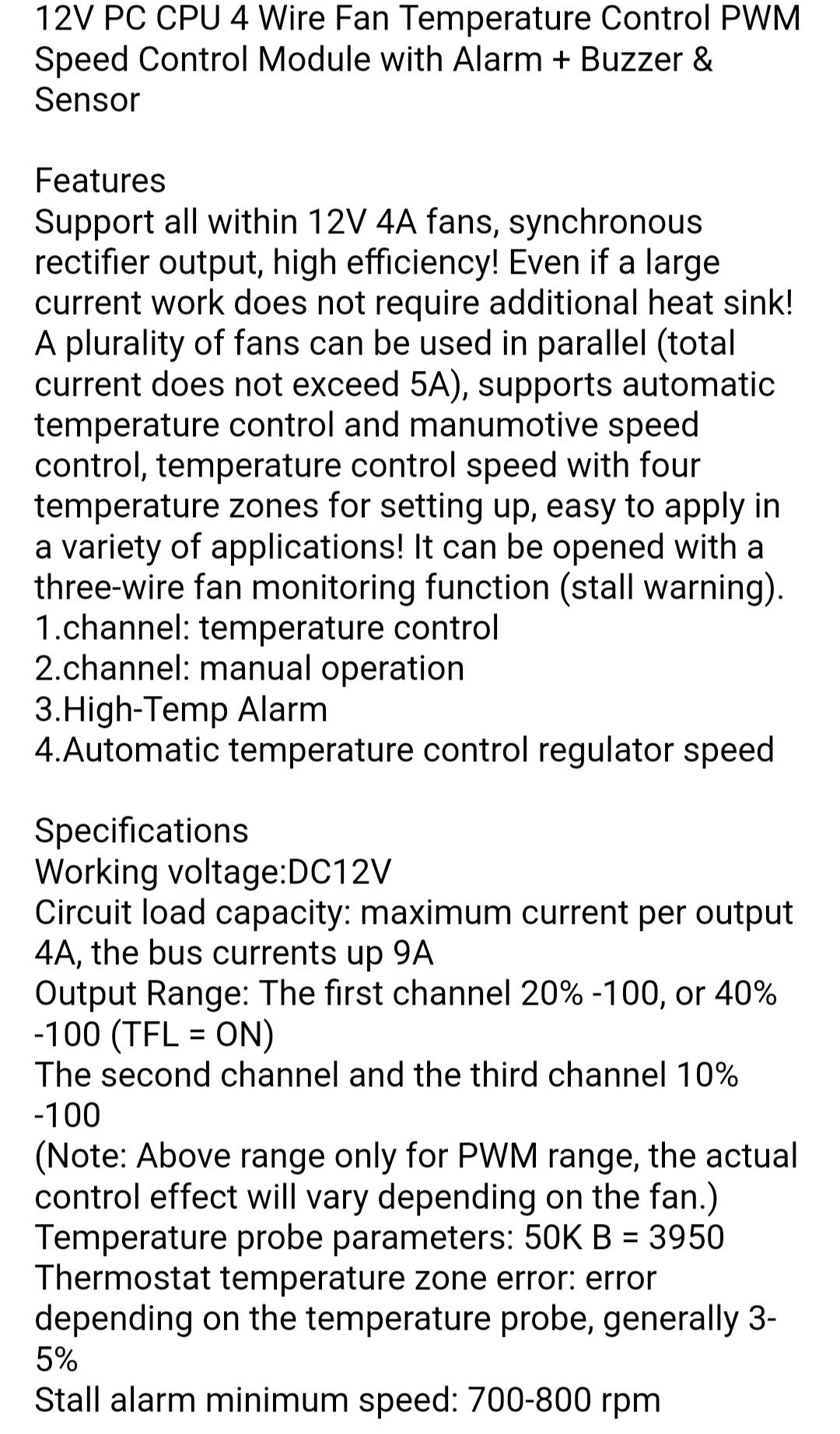 Ventoinhas 70mm PWM + Módulo Controlo de Temperatura PWM 12V