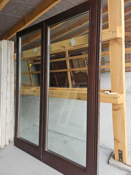 NOWE DRZWI/OKNO Balkonowe Drewniane Sosnowe z Doświetlem 178x234cm