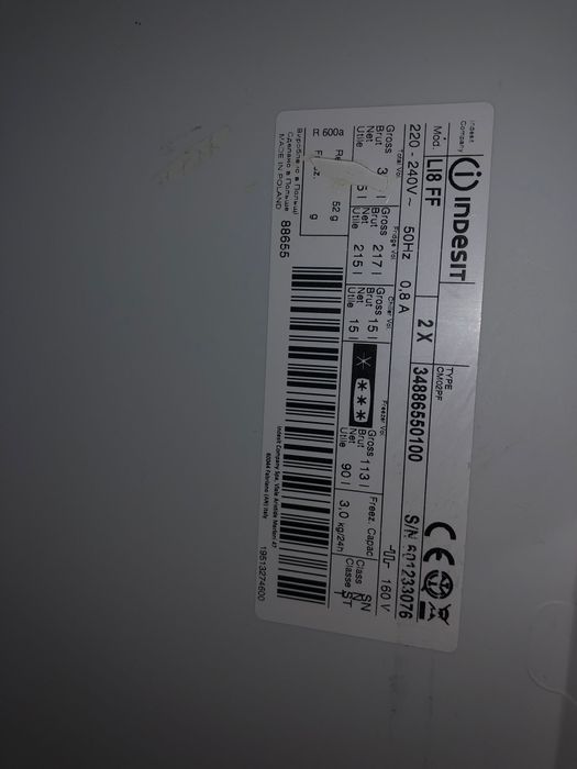 Frigorífico Indesit para peças