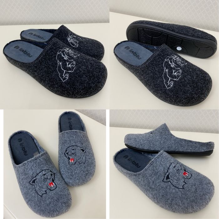 Чоловічі капці повстяні Inblu,сірий та графіт. 40-46 розмір у розмір.