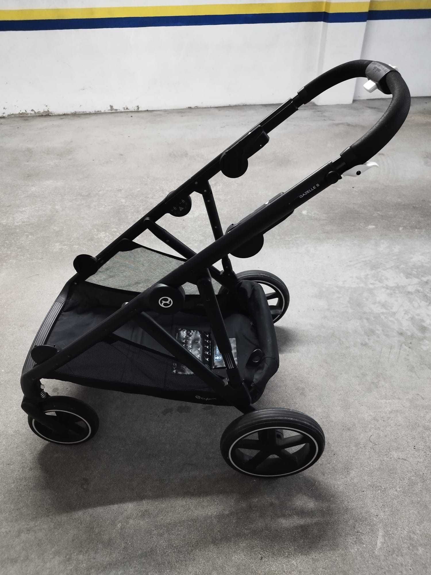 Carrinho duplo Gazelle S, com duas cadeiras cinzento escuro