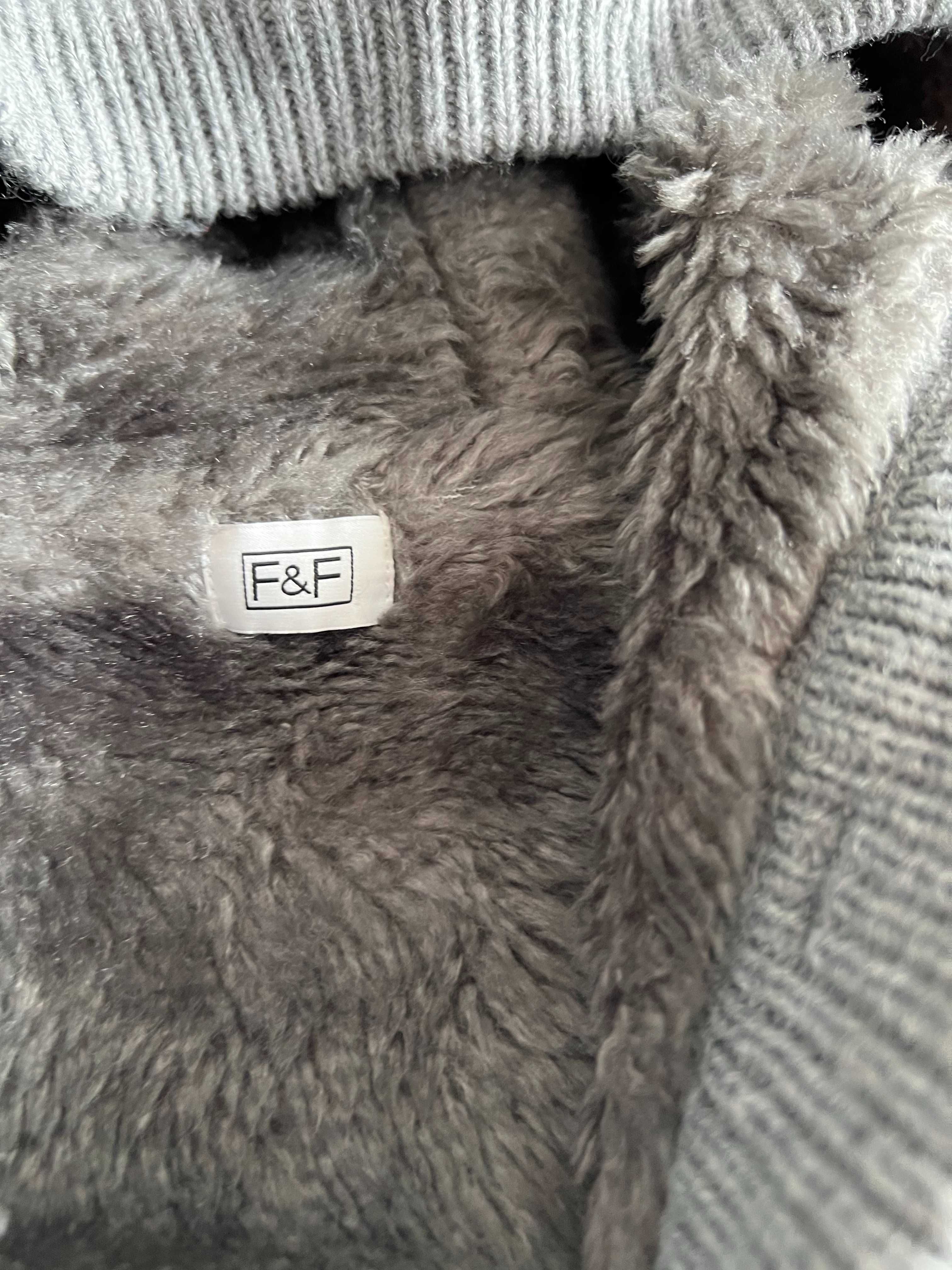 ciepły sweter rozpinany szary kurtka kaptur miś F&F 9 lat / 134