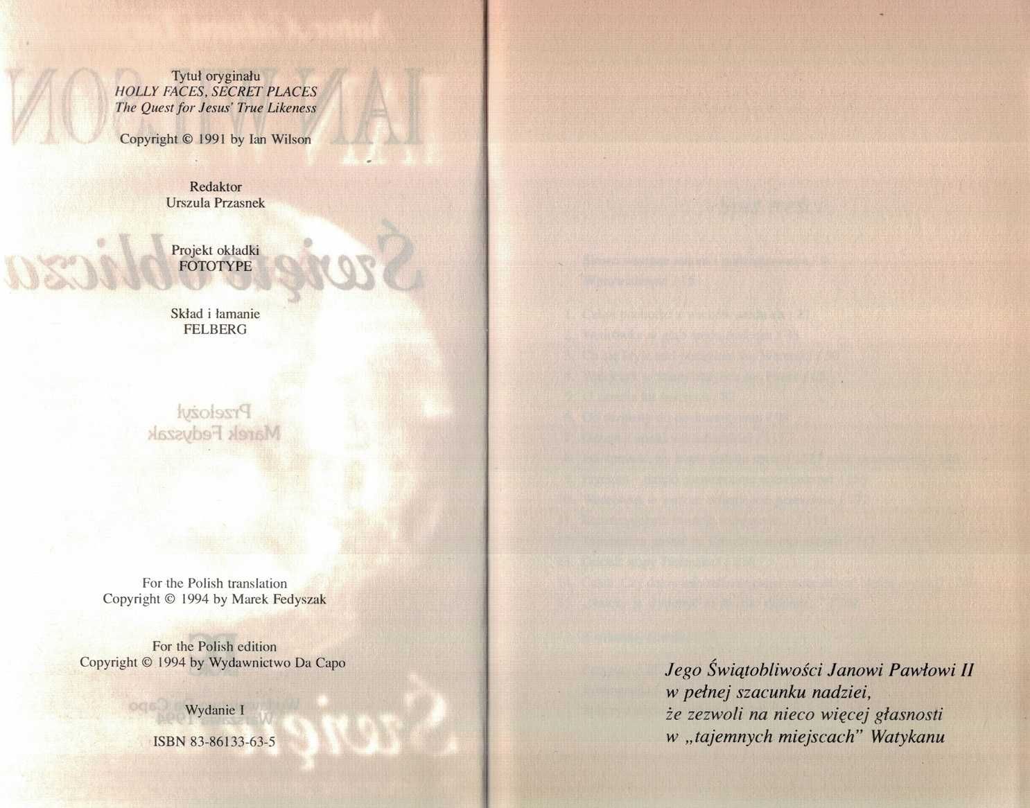 Święte oblicza Ian Wilson autor "całunu Turyńskiego"
