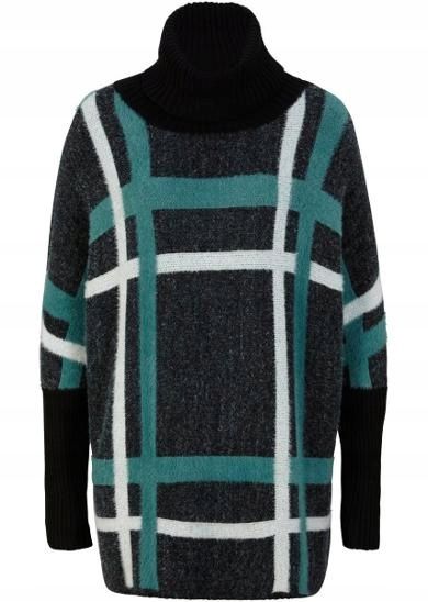 B.P.C sweter z golfem w kratę modny 36/38.