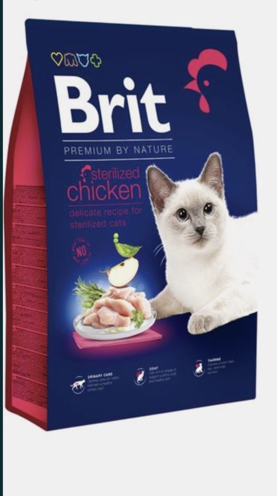 Brit Premium by Nature Cat Sterilized Chicken 8 кг корм для котов