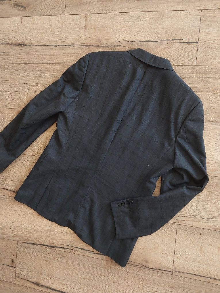 Marynarka Hugo Boss Wełniana marynarka w kratkę Marynarka Virgin wool