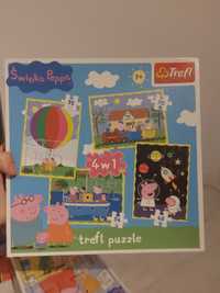 Puzzle dla dzieci świnka peppa peppa pig 4w1