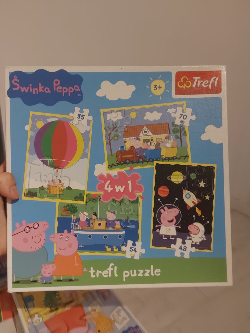 Puzzle dla dzieci świnka peppa peppa pig 4w1