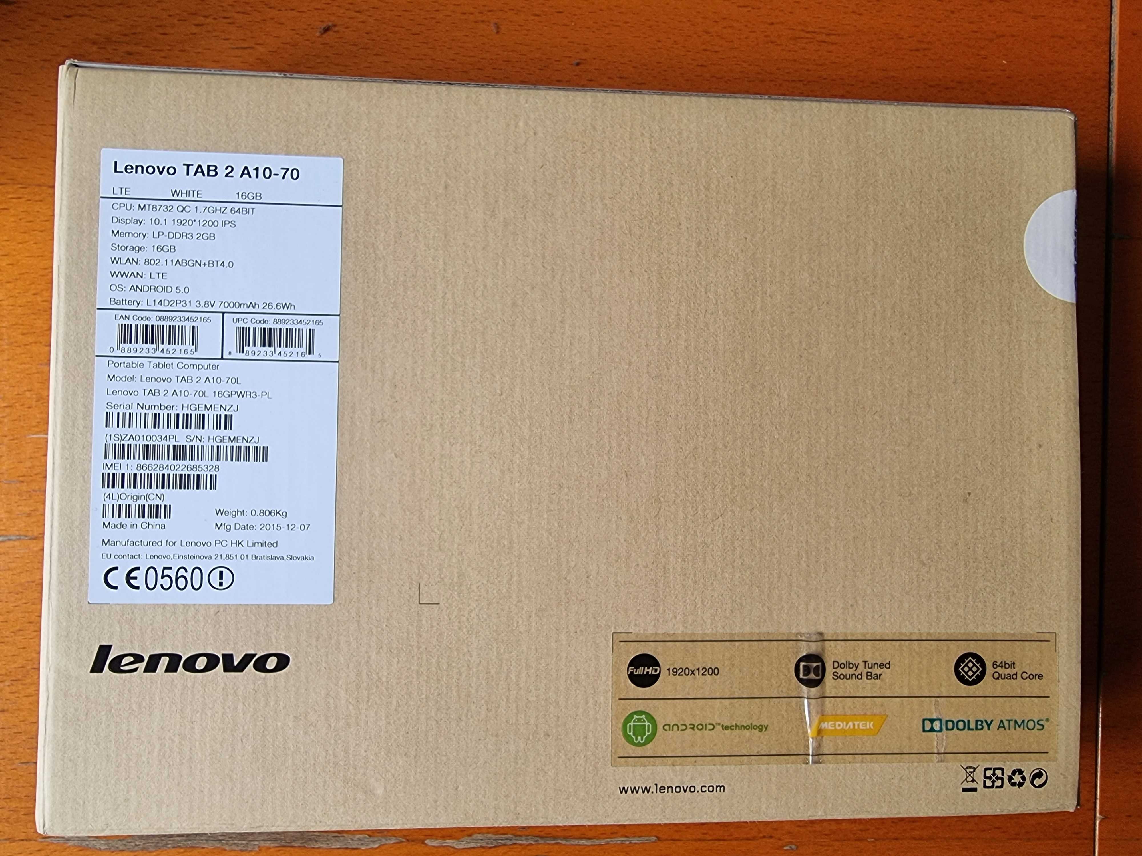 tablet Lenovo TAB 2 A10-70 LTE