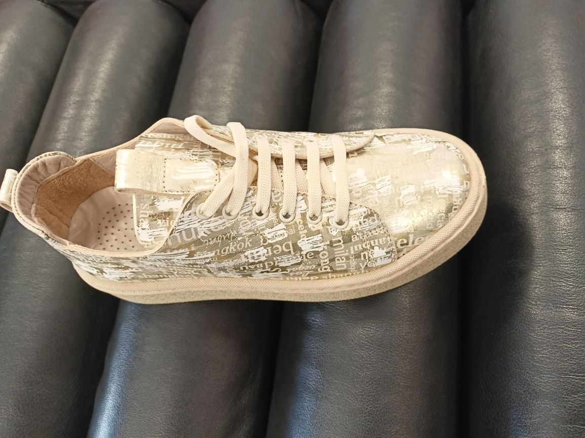 Buty na platformie skóra naturalna