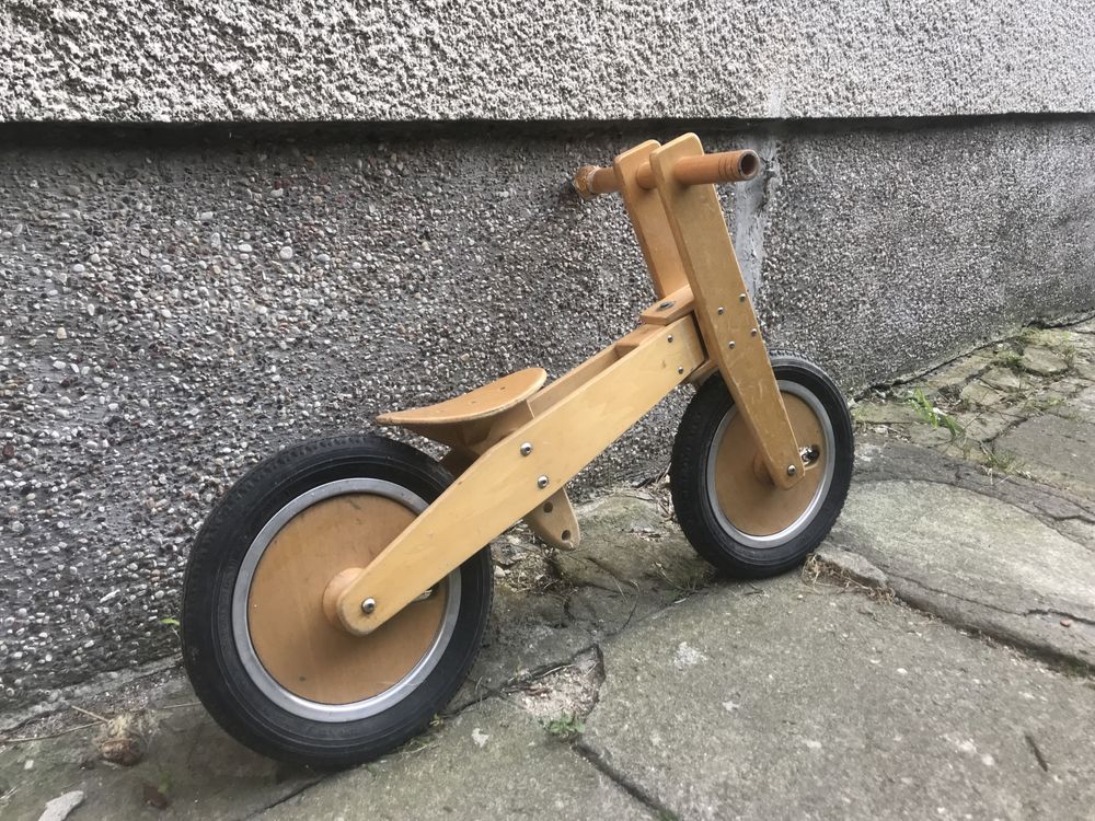 Rowerek biegowy drewniany, dla 2-4 latka