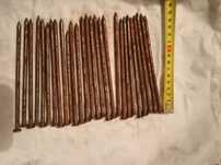 GWOŹDZIE STALOWE dł.150mm gr. 4mm - 27 szt. nigdy nie używane z lat 80