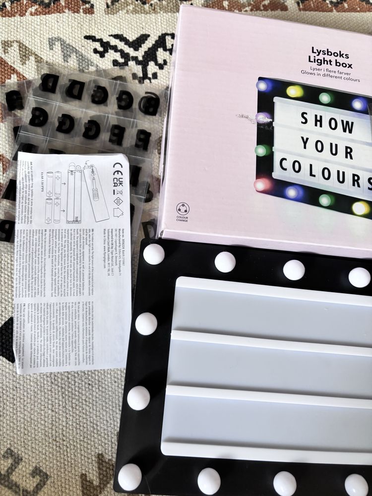 Tablica podświetlana light box literki