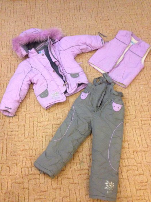 КИКQ зимний 3 в 1 комбинезон курточка жилет 104 р