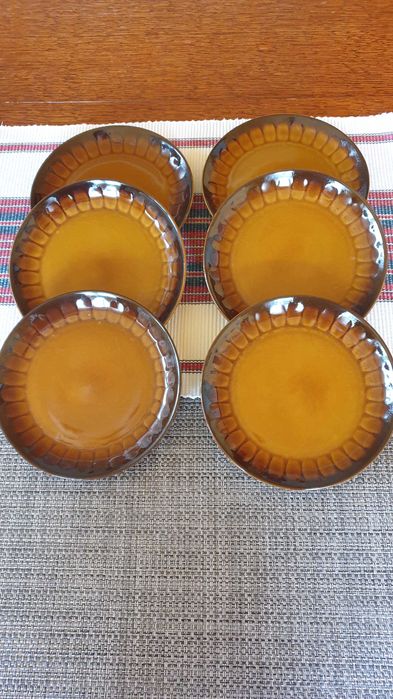Talerzyki deserowe, z okresu PRL - Tułowice - 6 sztuk