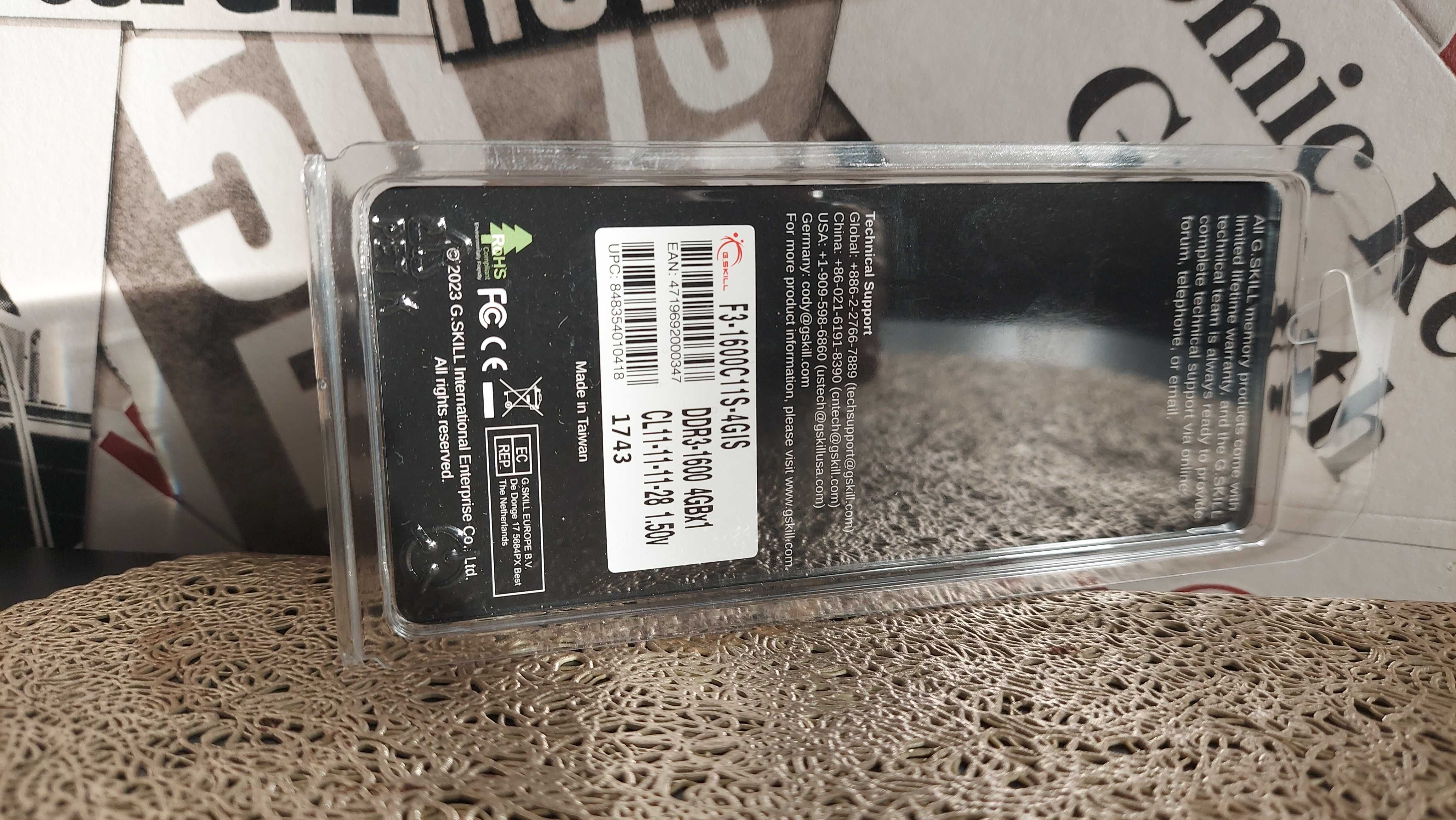 Pamięć RAM G.SKILL AEGIS DDR3 4GB 1600MHZ F3-1600C11S-4GIS