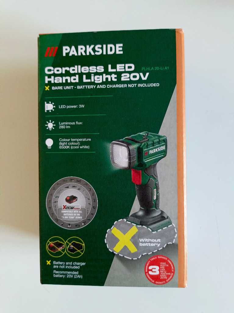 NOWA akumulatorowa lampa latarka LED Parkside PLHLA 20-Li A1, 20V