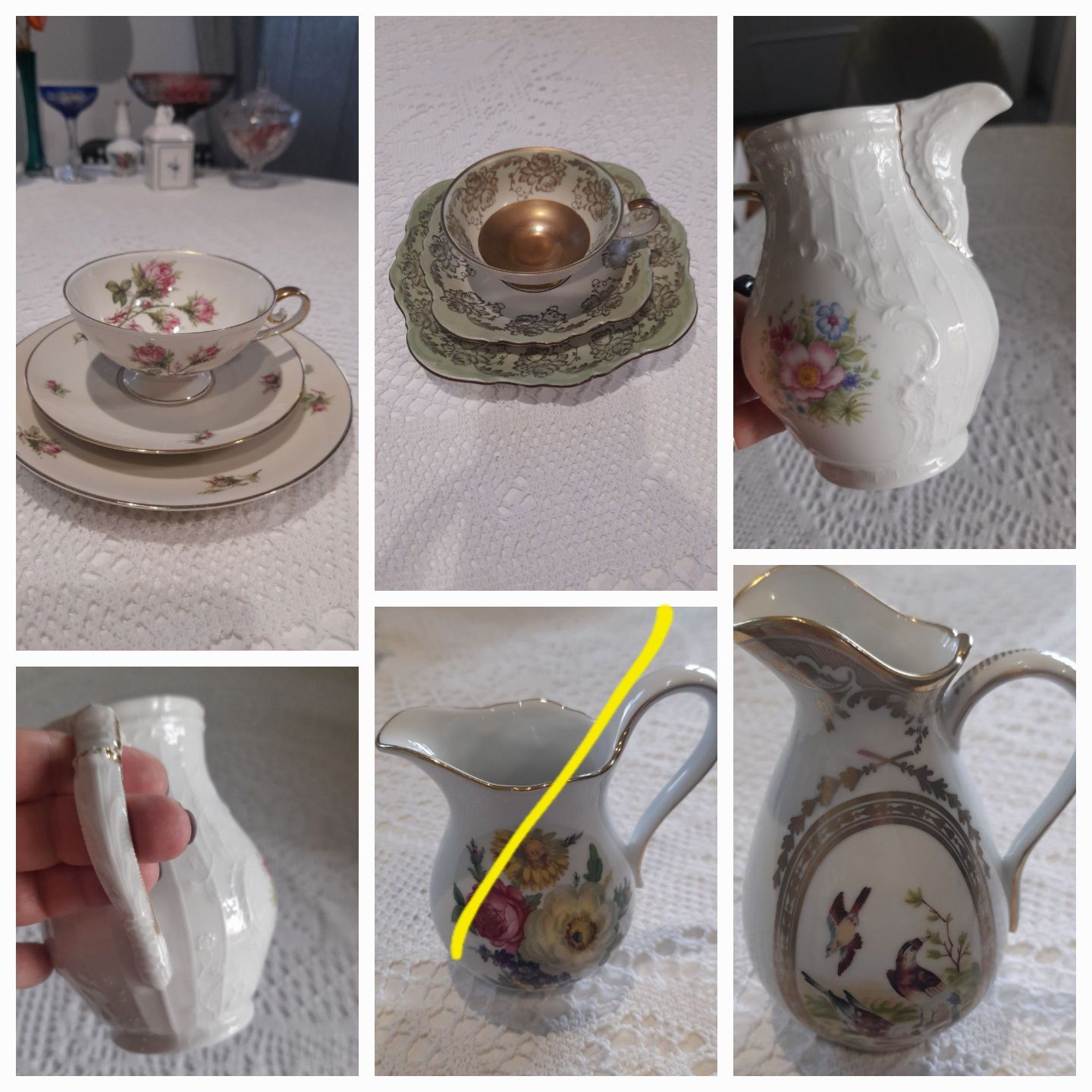 Фарфор розовый,молочник,Нахтман,Розенталь,рюмки,фруктовница,трио
