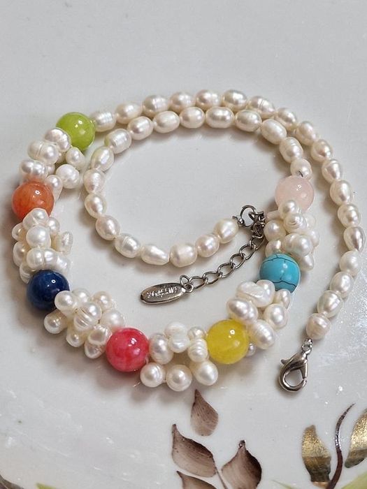 вінтажне кольє, намисто з натуральних перлів miss fox