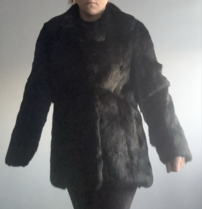 Naturalne futro królik czarne