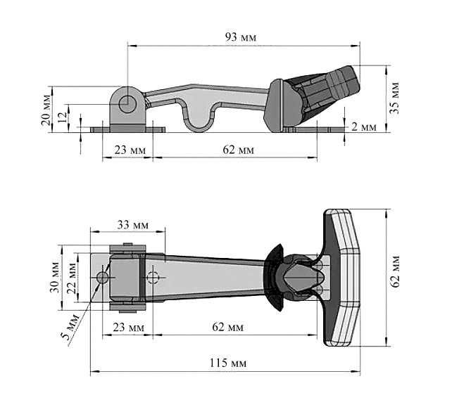 Off-Road гумовий замок капота Антивібраційний замок ящиків рундуків