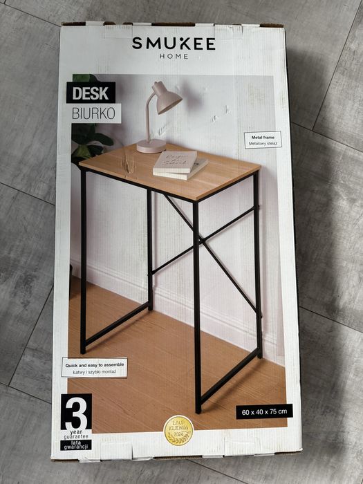 Nowe biurko Skukee biale lub czarne 60x40 loft