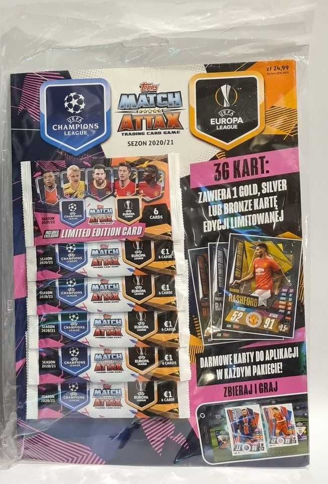 Karty 30 saszetki Champions League UEFA Match Attax 2020/2021+gratis