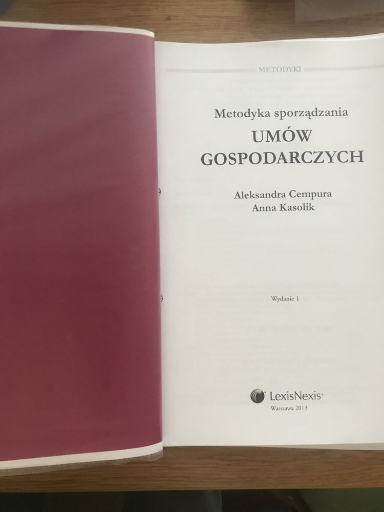 Metodyka sporządzania umów gospodarczych Aleksandra Cempura