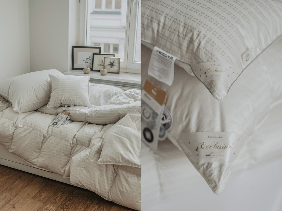 Kołdra AMZ SILVER PRESTIGE zimowa, puch 100% 200x200cm Srebrzysty krem