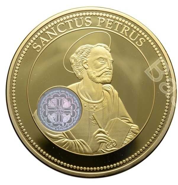 Medal Talar Święty Piotr Apostoł Złoto Srebrny Hologram Certyfikat