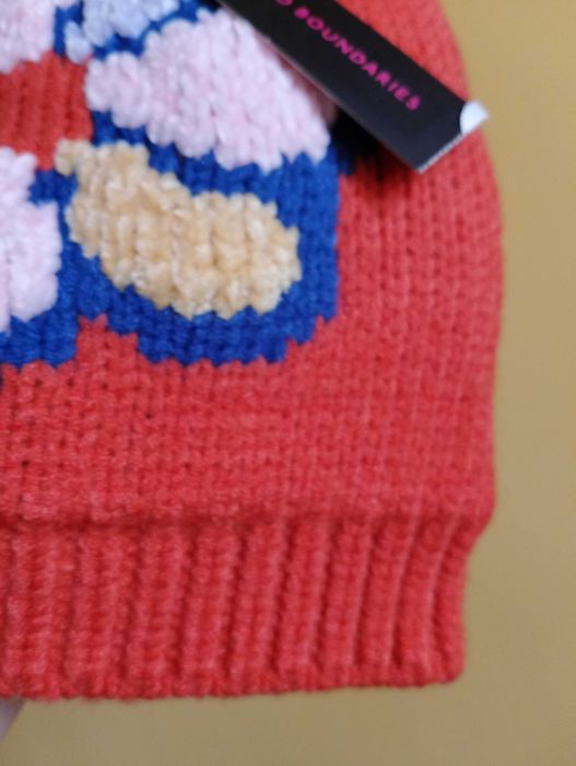 NOWA czapka zima z pomponem*Talla Unica*pomarańcz/niebieska
