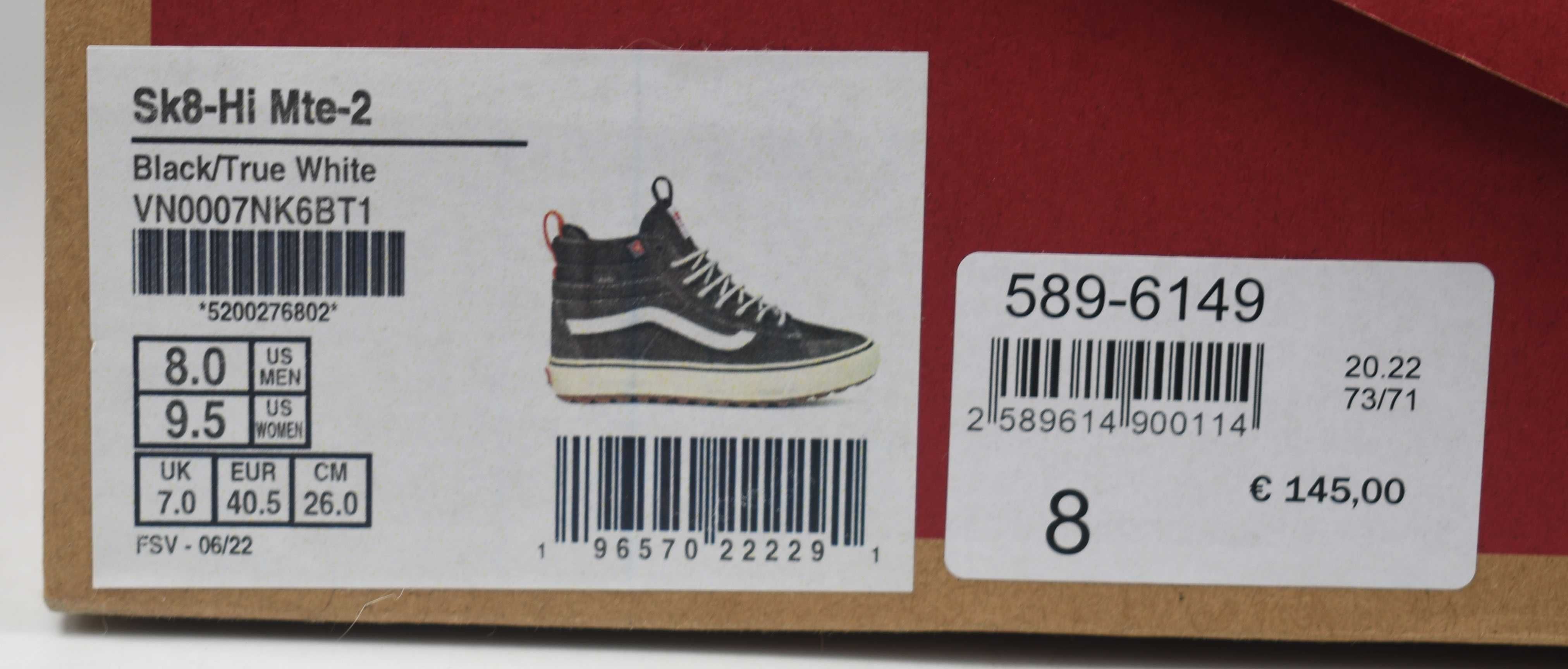 Nowe Vans sk8-hi mte-2 roz. 37 roz. 40,5