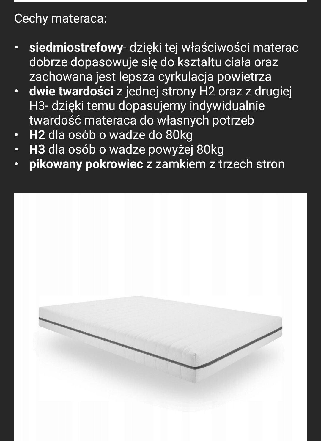 Materac piankowy 140 cm