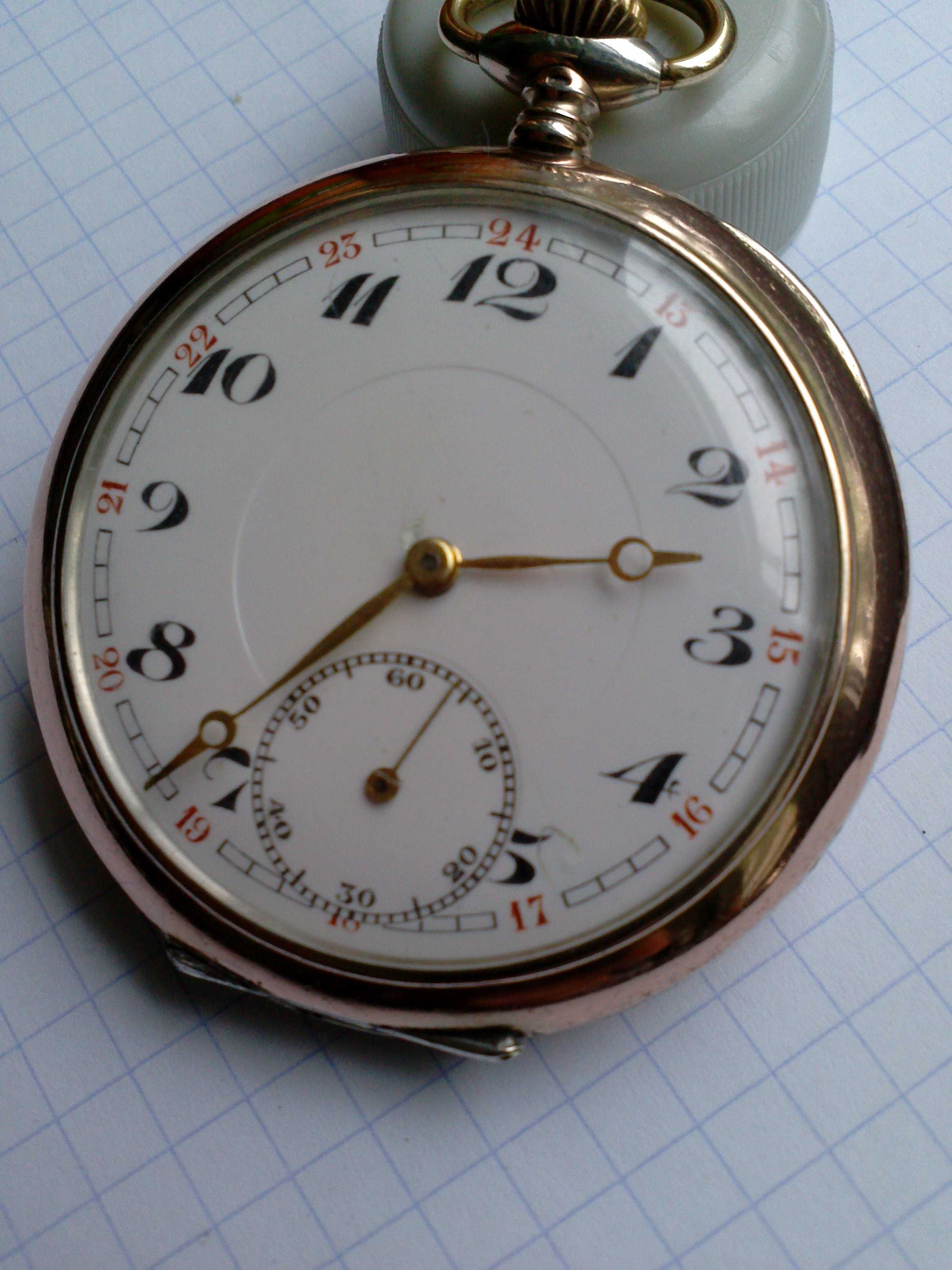 Zegarek kieszonkowy POLHEM srebrny pr;0-800 sprawny
