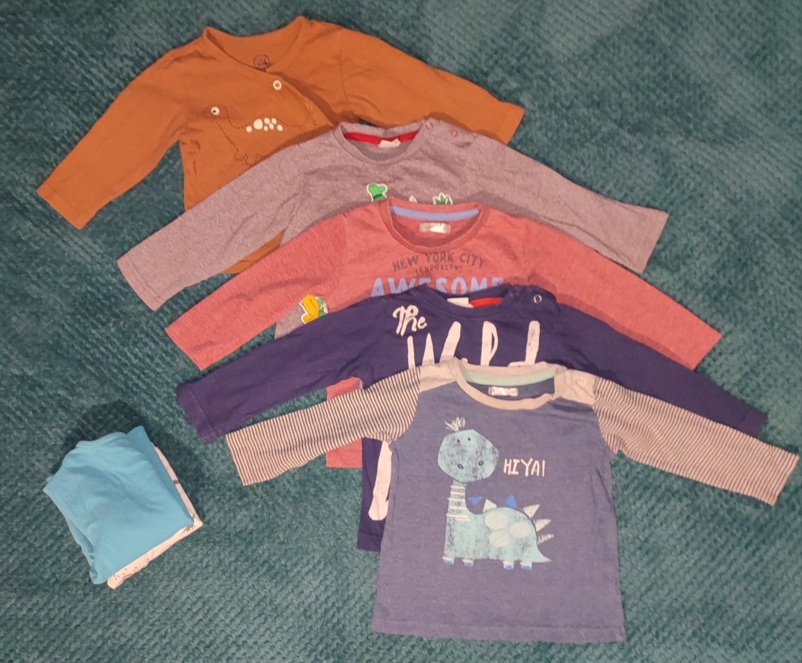 Koszulki, podkoszulki z długim rękawem dla chłopca 74 (5 sztuk)