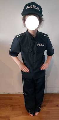 Kostium Przebranie Strój Policjant Policjanta Policja 122 - 128 Czapka