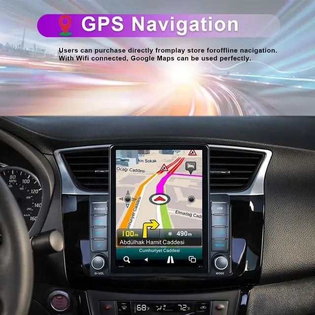 Rádio Android 2din estilo Tesla tela 9,7 polegadas GPS WiFi RDS SELADO