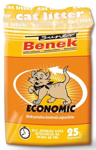 Ekonomiczny żwirek bentonitowy dla kota - Super Benek Economic 25L