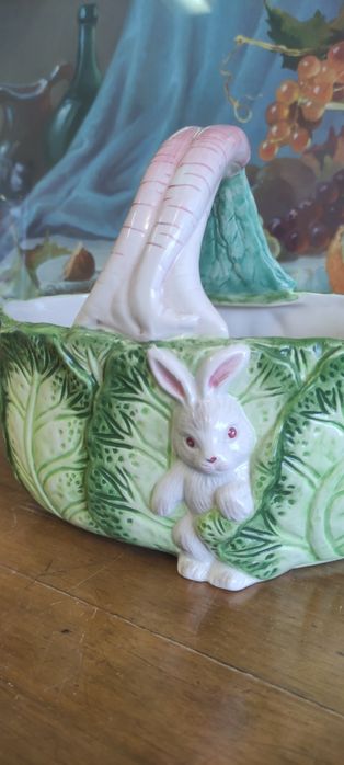 Koszyczek ceramiczny z zajączkiem