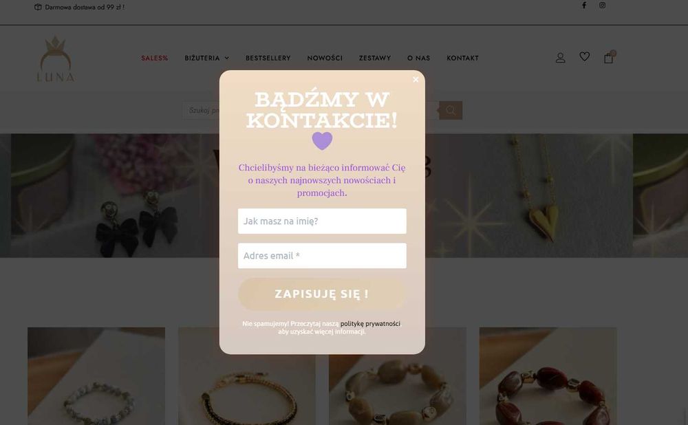 Sprzedam sklep online z biżuterią i towarem !