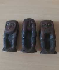 Estatuetas - Os 3 macacos sábios - madeira