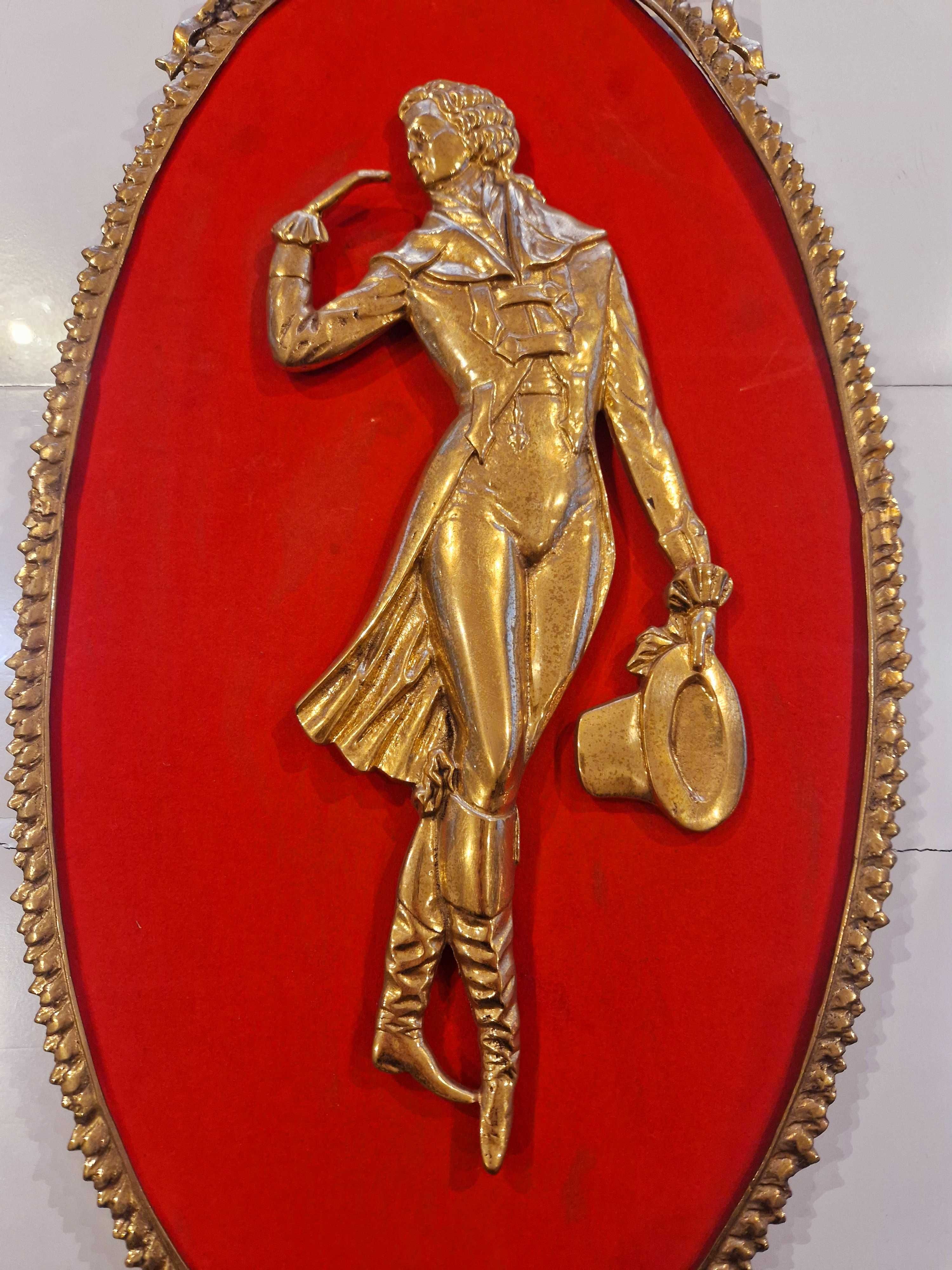 Moldura em latão com figura masculina antiga/vintage